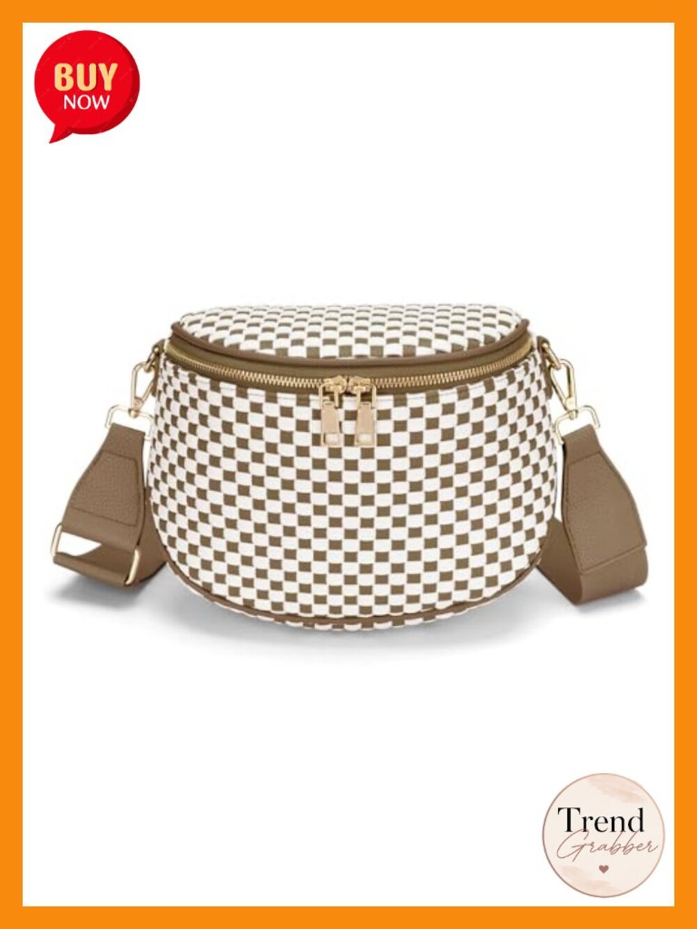 Woven Vegan Leather Crossbody Bag Checkered Adjustable Strap Women